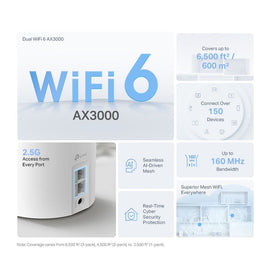 TL-DECOX50PRO-3P - TP LINK Deco X50 Pro AX3000 Whole Home Mesh WiFi 6 System - 3 Pack