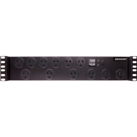 RAC1200 - 2RU 12x Outlet Horizontal Power Rail. Surge Protected 525J