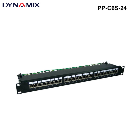 PP-C6S-24 - 24 Port Cat6 Shielded Patch Panel 19'' Rack Mount