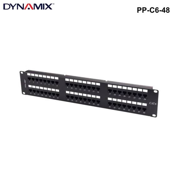 PP-C6- - 19'' Cat6 UTP Patch Panels - Options 12, 16, 24 and 48 Way 48 Port 19'' Cat6 UTP Patch Panel