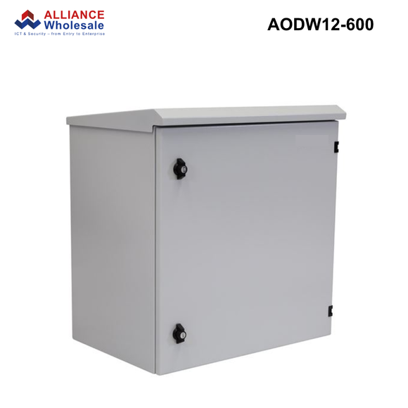 AODW - Outdoor Wall Mount Cabinet, IP65 Rated, 6RU to 24RU, 400 or 600mm - Grey Outdoor Wall Mount Cabinet - 12RU - 600mm