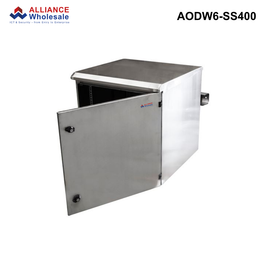 AODW-SS - Outdoor SUS316 Wall Mount Cabinet, IP65 Rated, 6RU to 24RU, Stainless Steel, 400 or 600mm Outdoor SS Wall Mount Cabinet - 6RU - 400mm