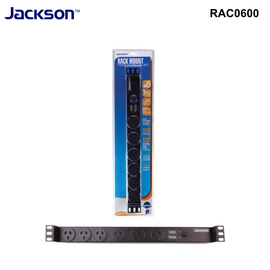 RAC0600 - 1RU 6x Outlet Horizontal Power Rail. Surge Protected 525J