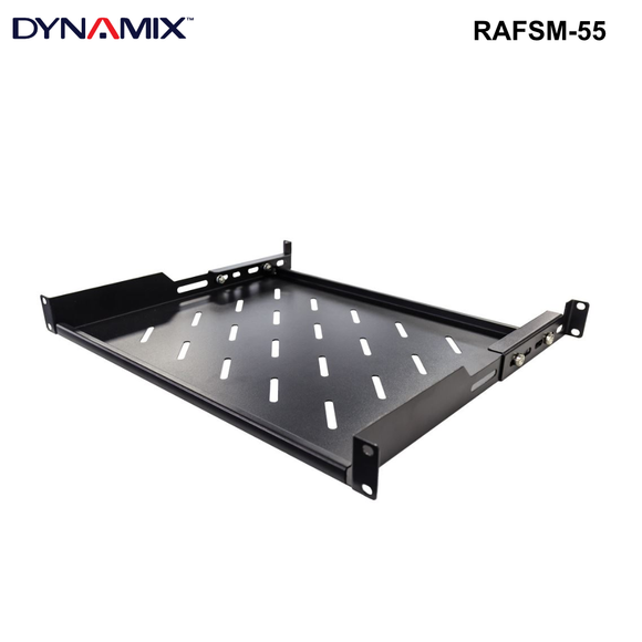 RAFSM - Universal Fixed Shelf with Expanding Mounting Rail - up to 60kg Universal Fixed 19" Shelf - 550mm Deep