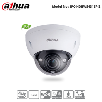 IPC-HDBW5431EP-Z - Dahua - 4MP Vandal Dome Motorized 2.7-13.5mm