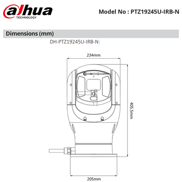 PTZ19245U-IRB-N - Dahua - 2MP IR Starlight IP PTZ 45x Zoom 350m IP68 - Positioning System