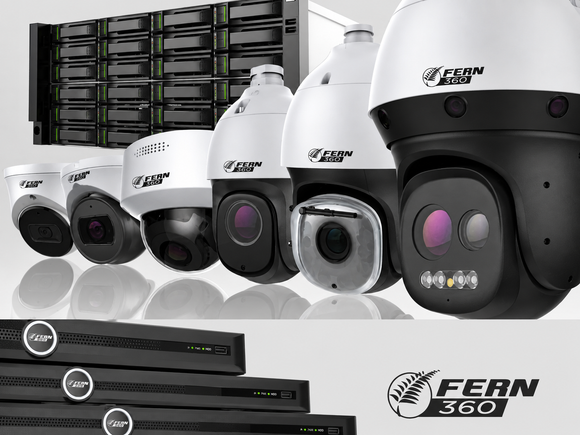FERN360 Surveillance Camera and NVR Kits Range - Starlight Bullet, Turret and Vandal Dome IP Cameras with PoE NVR Systems for Commercial Security Installations NZ
