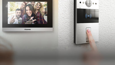 Akuvox and BPT Audio and Video Intercom Range - 2-wire SIP, keypad and 7-inch monitor options for apartment and office door entry systems in New Zealand