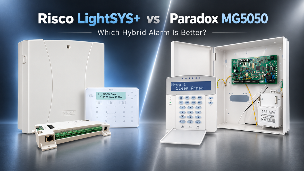 Risco LightSYS+ vs Paradox MG5050 hybrid alarm system comparison NZ
