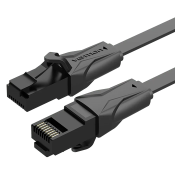 VEN-IBABE - Vention Flat CAT6 UTP Patch Cord Cable 0.75M Black