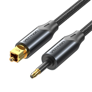 VEN-BKCBI - Vention Toslink to Mini Toslink Optical Audio Cable 3M Black Aluminum Alloy Type