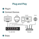 TL-SG105 - TP-Link TL-SG105 Steel housing 5-Port 10/100/1000Mbps Desktop Switch
