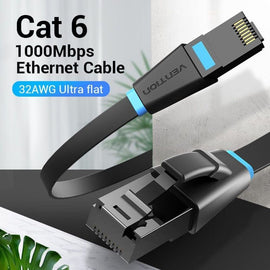 VEN-IBJBI - Vention Flat Cat.6 UTP Patch Cable 3M Black