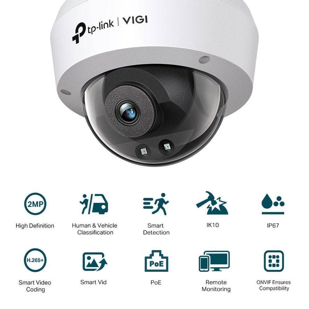 TL-VIGIC220I(2.8MM) - TP-Link VIGI C220I (2.8mm) 2MP Outdoor IR Dome Network Camera