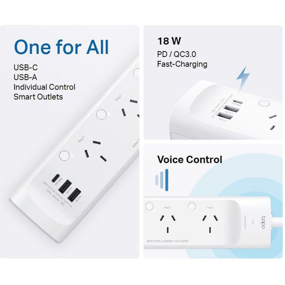 TL-TAPOP300 - TP-Link Smart Wi-Fi Power Strip 3-Outlets,