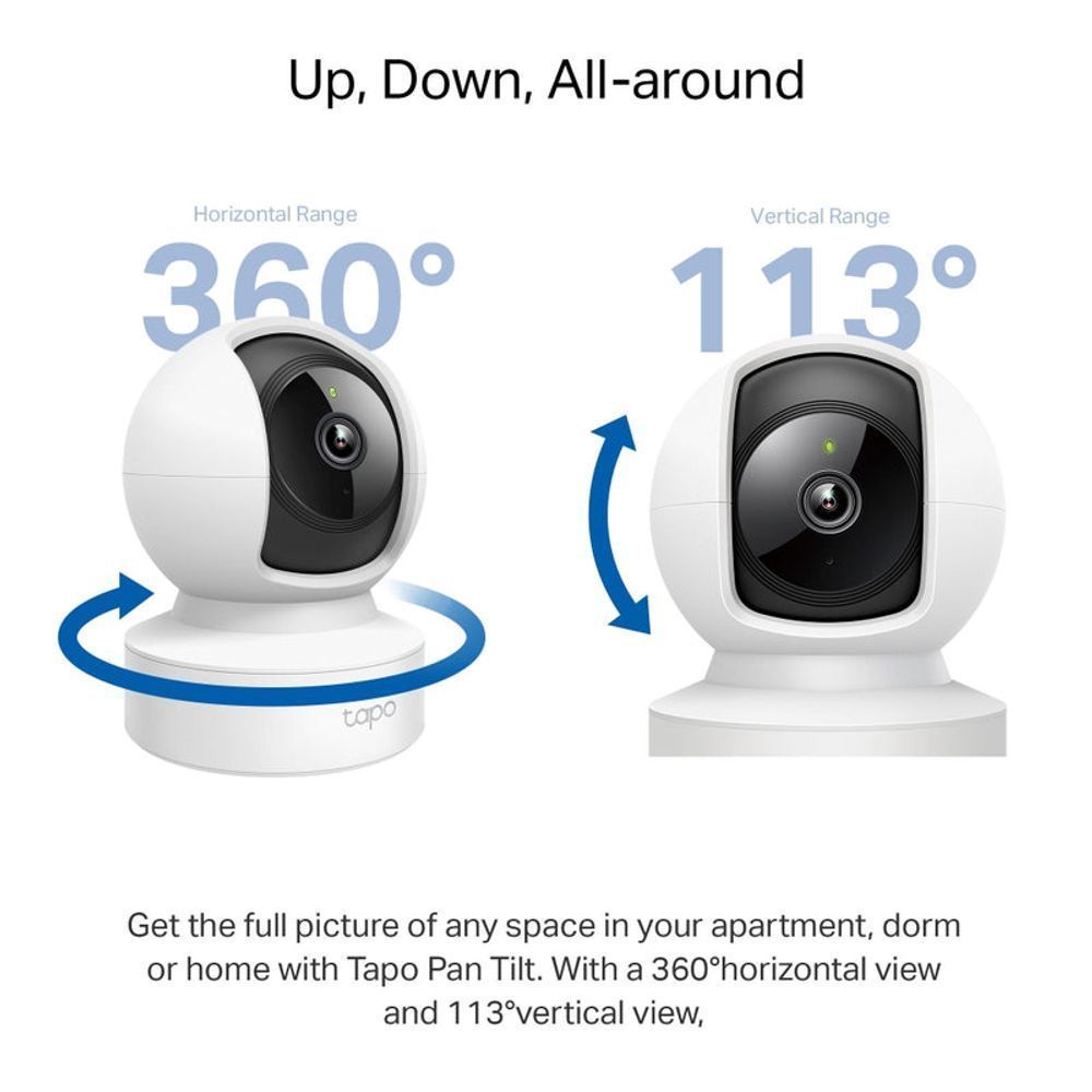 TL-TAPOC212 - TP-Link Tapo C212 Indoor Pan/Tilt Home Security Wi-Fi Camera, 2K 3MP, Power : AC Adapter