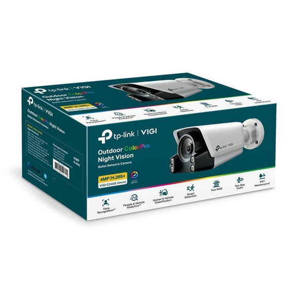 TL-VIGIC340S(4MM) - TP-Link VIGI C340S(4mm) VIGI 4MP Outdoor ColourPro Night Vision Bullet Network Camera
