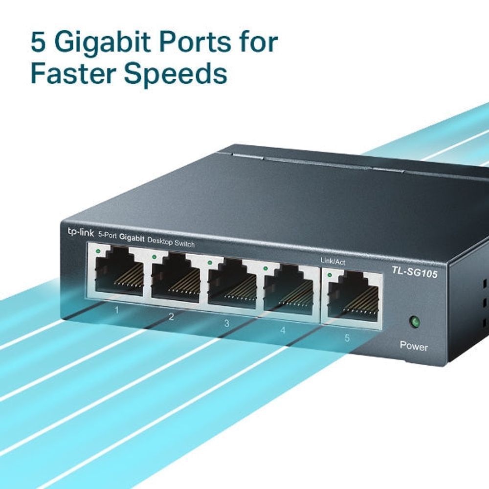 TL-SG105 - TP-Link TL-SG105 Steel housing 5-Port 10/100/1000Mbps Desktop Switch