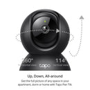TL-TapoC211 - TP-Link Tapo C211 Indoor Pan/Tilt Home Security Wi-Fi Camera, 2k 3MP, Power : AC Adapter BLACK