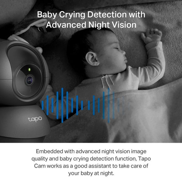 TL-TapoC211 - TP-Link Tapo C211 Indoor Pan/Tilt Home Security Wi-Fi Camera, 2k 3MP, Power : AC Adapter BLACK