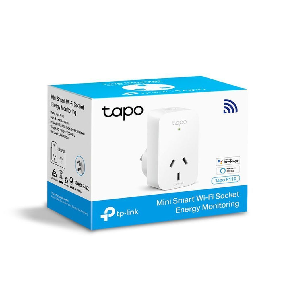 TL-TAPOP110 - TP-Link Tapo P110 Mini Smart Wi-Fi Socket/Plugs, Energy Monitoring, 1 Pack
