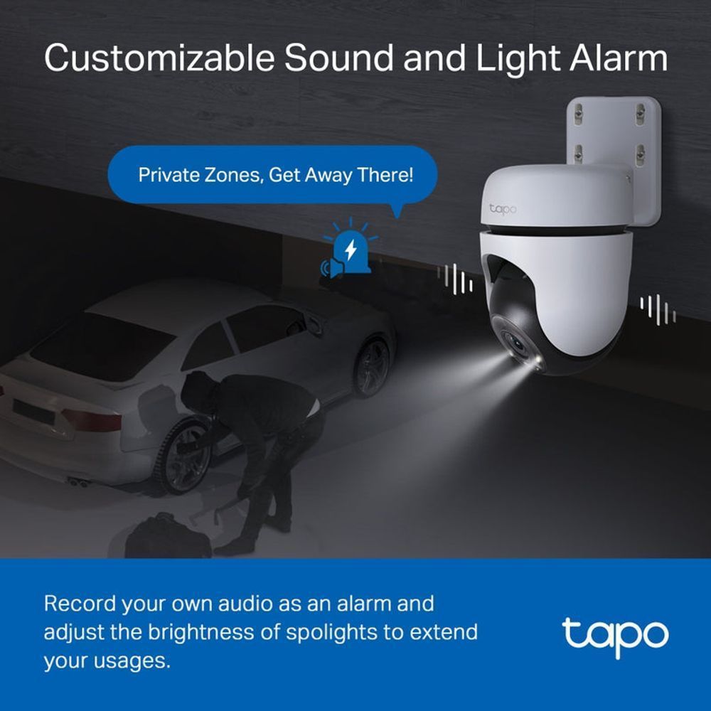 TL-TAPOC510W - TP-Link Tapo C510W Outdoor Pan/Tilt Security WiFi Camera, 2k 1080P, 360° horizontal and 130° vertical view, Power : AC Adapter