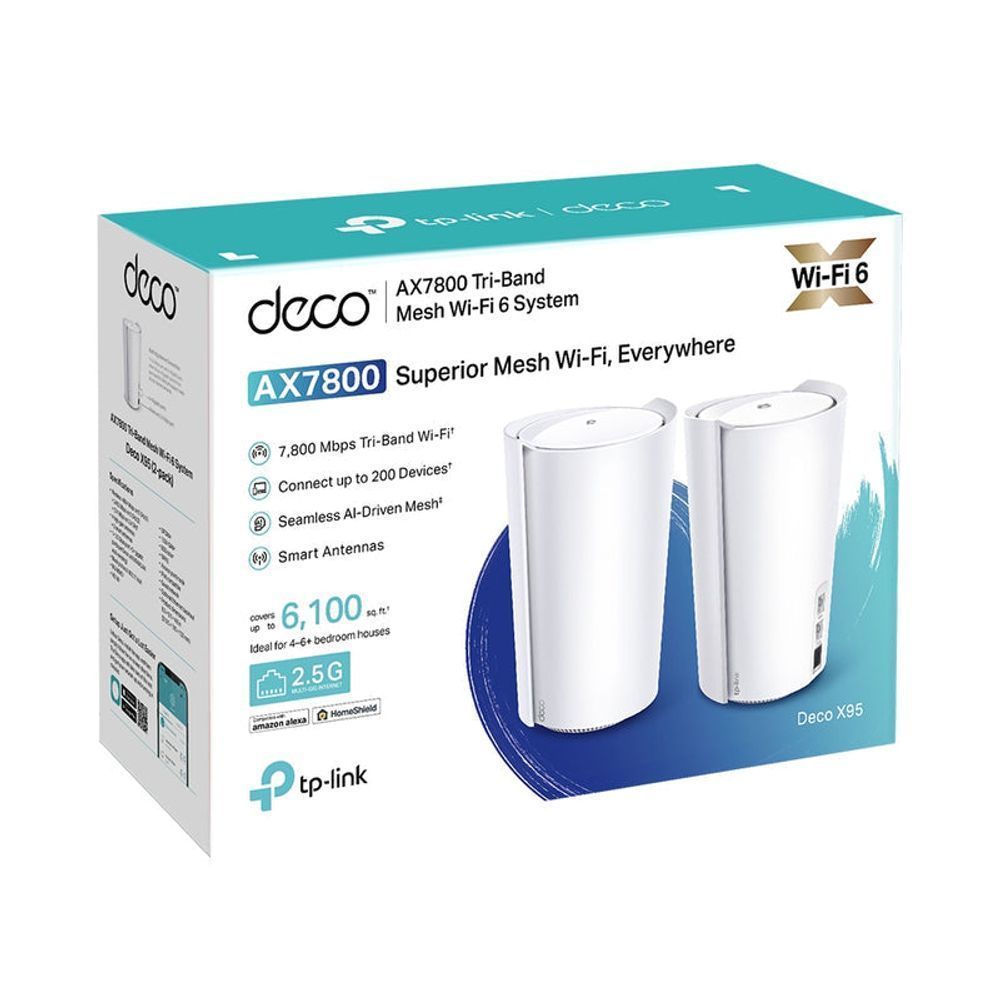 TL-DECOX95-2P - TP-Link AX7800 Tri-Band Mesh WiFi 6 System Deco X95(2-pack)