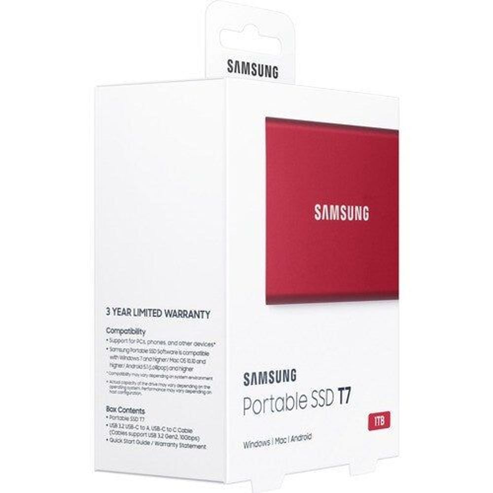 MU-PC1T0R/WW - Samsung T7 MU-PC1T0R/WW 1 TB Portable Solid State Drive - External - P