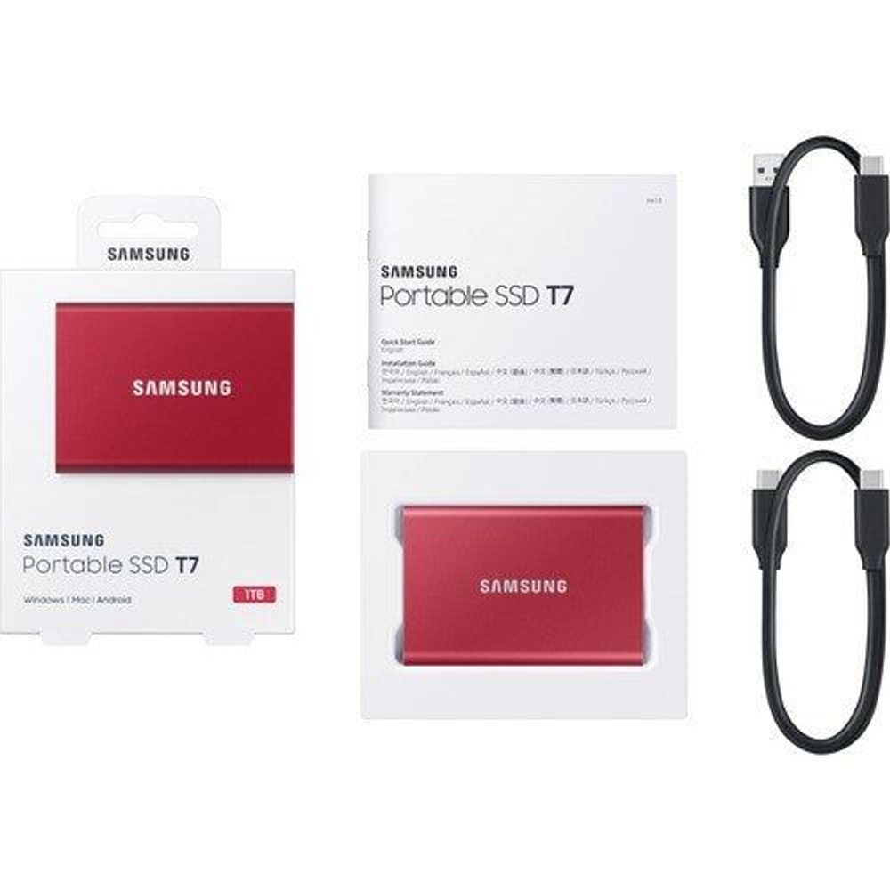 MU-PC1T0R/WW - Samsung T7 MU-PC1T0R/WW 1 TB Portable Solid State Drive - External - P