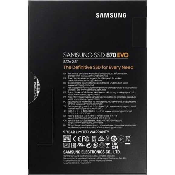 MZ-77E250BW - Samsung 870 EVO MZ-77E250BW 250 GB Solid State Drive - 2.5" Internal -