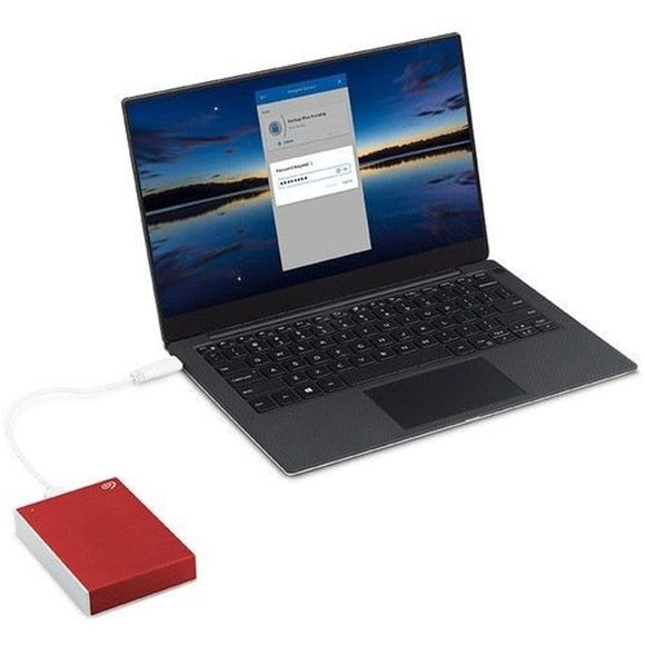Seagate One Touch STKY1000403 1 TB Portable Hard Drive - External - Red - Notebo