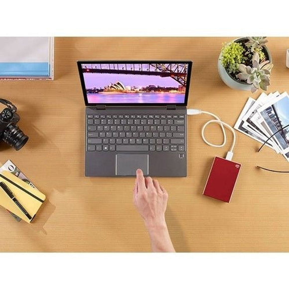 Seagate One Touch STKY1000403 1 TB Portable Hard Drive - External - Red - Notebo