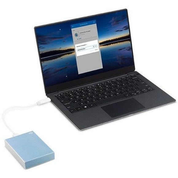 Seagate One Touch STKZ5000402 5 TB Portable Hard Drive - External - Light Blue -