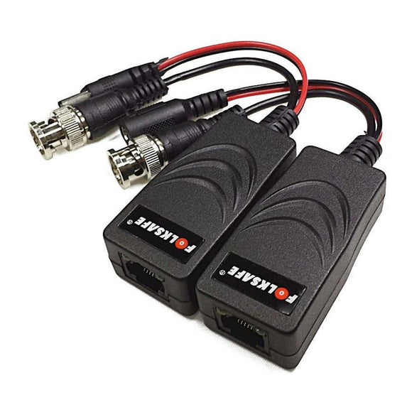 Folksafe - 1Ch Passive Video & Power Balun - RJ45 - Pair