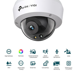 TL-VIGIC230(4MM) - TP-Link VIGI C230 (4mm) 3MP Outdoor Full-Colour Dome Network Camera