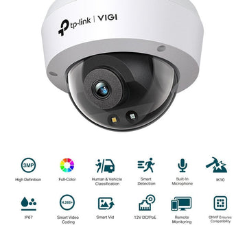 TL-VIGIC230(2.8MM) - TP-Link VIGI C230 (2.8mm) 3MP Outdoor Full-Colour Dome Network Camera