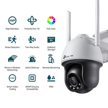 TL-VIGIC540-W(4MM) - TP-Link VIGI C540-W (4mm) 4MP Outdoor Full-Colour Wi-Fi Pan Tilt Network Camera