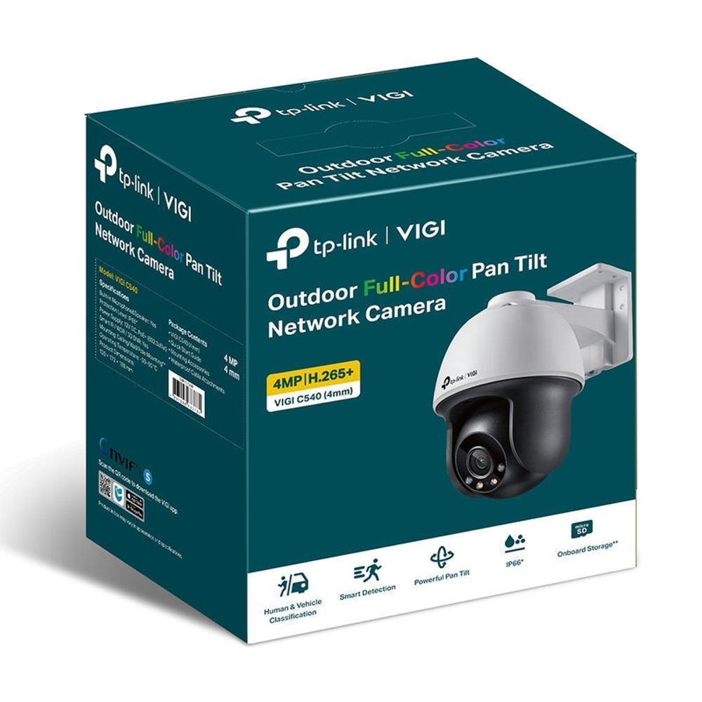 TL-VIGIC540S(4MM) - TP-Link VIGI 4MP Outdoor Full-Color Pan Tilt Network Camera