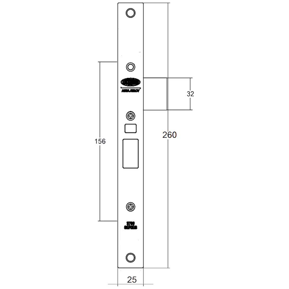 5782CTXNZSS - Lock 30mm Backset to Suit Cortex Escutcheons NZ Stainless Steel