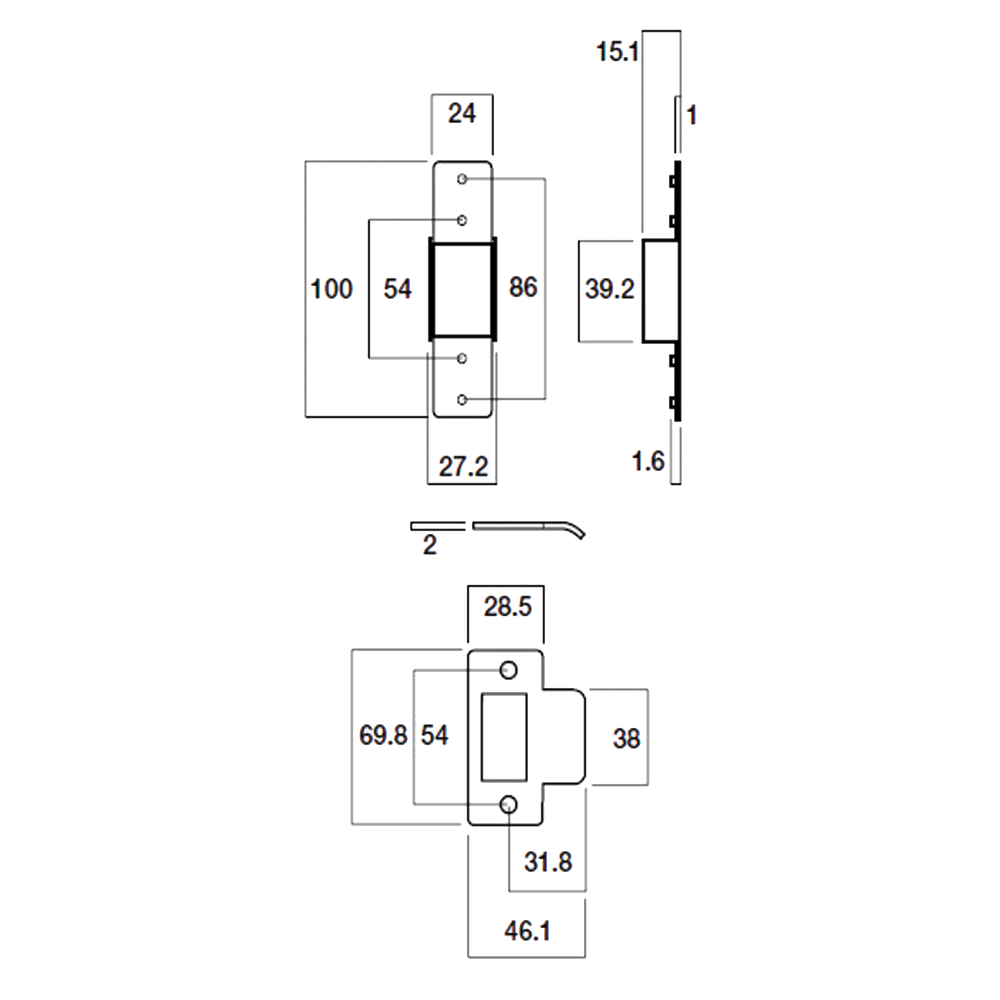 5782CTXNZSS - Lock 30mm Backset to Suit Cortex Escutcheons NZ Stainless Steel
