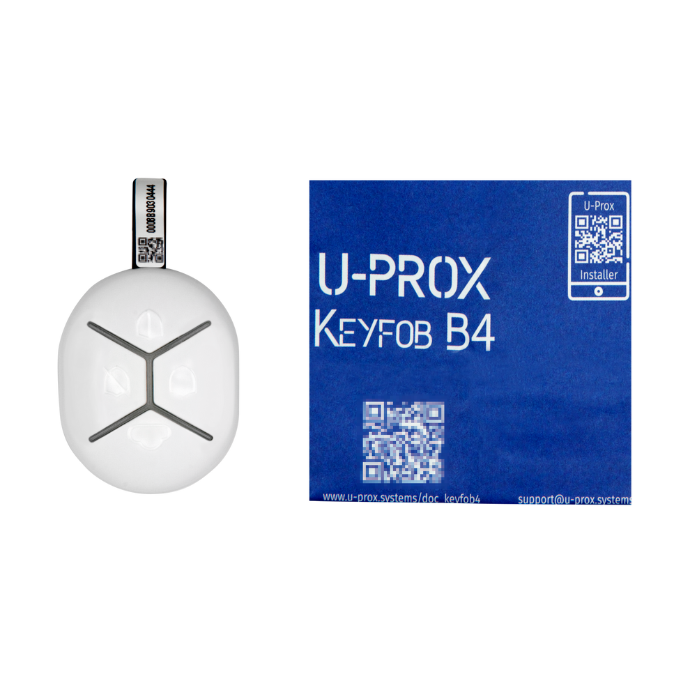 U-Prox Keyfob B4 White - Wireless Remote, three buttons for controlling and one programmable button