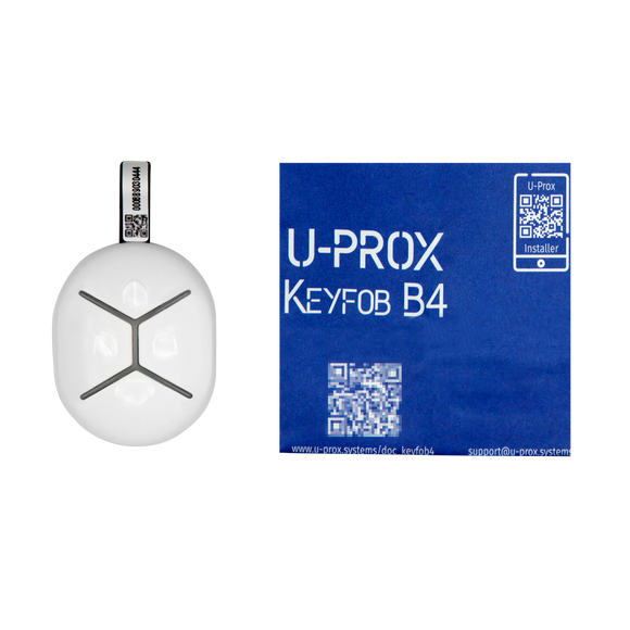 U-Prox Keyfob B4 Black - Wireless Remote, three buttons for controlling and one programmable button