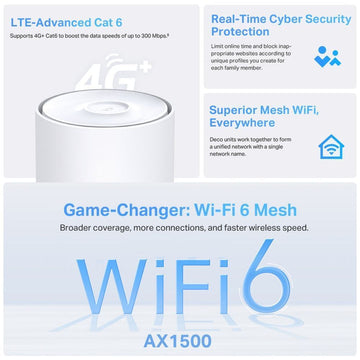 TL-DecoX10-4G-1P - Deco X10 AX1500 Whole Home Mesh Wi-Fi 6 System