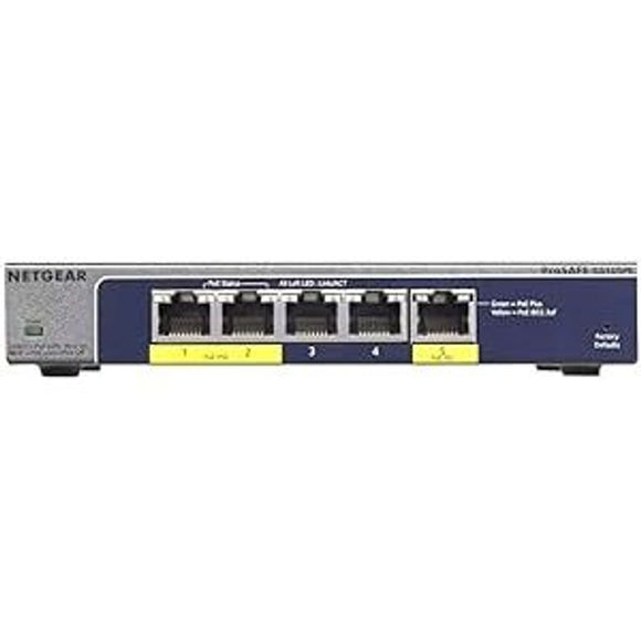 GS105PE-10000S Netgear GS105PE ProSAFE Plus 5-Port Gigabit Switch with 2-Port Poe & 1-Port Poe Passthrough