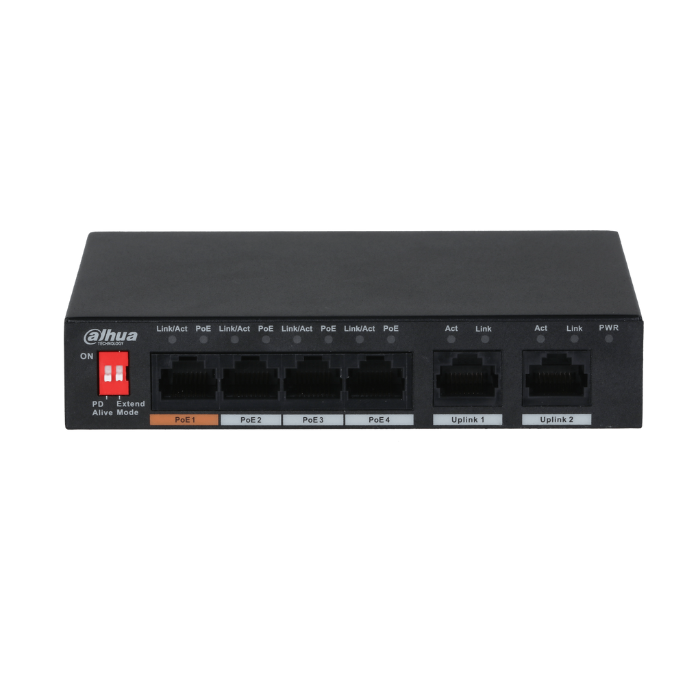 DH-PFS3006-4ET-60-V2 - Dahua - 6-Port 10/100Mbps Unmanaged Desktop Switch with 4 PoE Ports