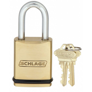 SR1-KS23D2300 - Schlage 23 Series brass padlock 38mm x 8mm (includes SR1 PD cylinder master keyed with two keys)