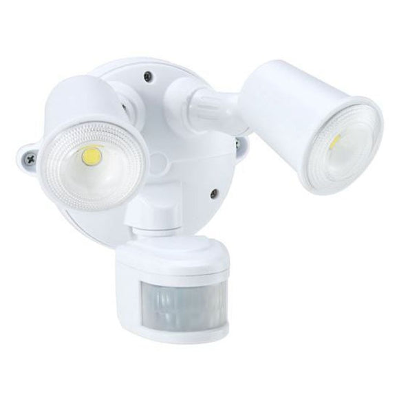 HW-55155 - 10W Twin LED Spotlight With Motion Sensor. IP54 - White
