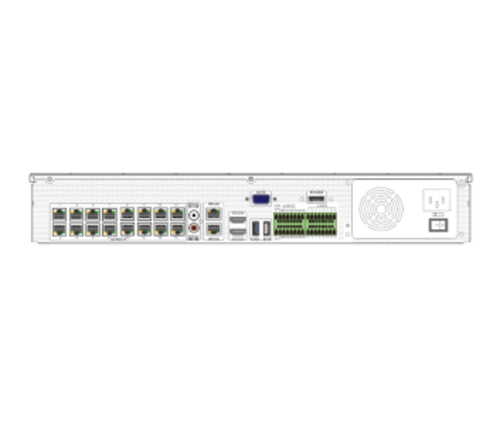 TVT-32CHNVR-ND - 32 Channel 4K NVR with 16 POE ports - Does NOT include HDD (Sold Separately).