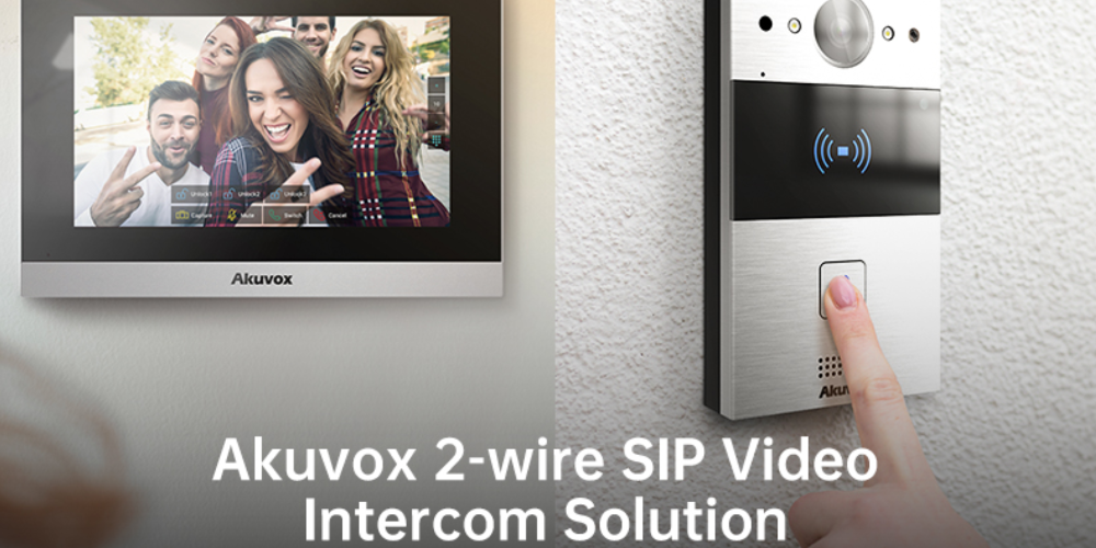 AINTKPKit-2W - Akuvox 2-Wire Intercom Kit doorphone with a numeric keypad & 7"Indoor Monitor