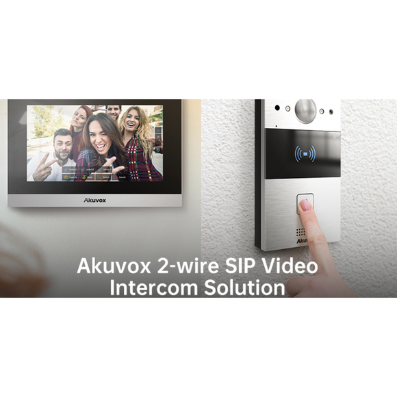 AINTKPKit-2W - Akuvox 2-Wire Intercom Kit doorphone with a numeric keypad & 7" WiFi Indoor Monitor